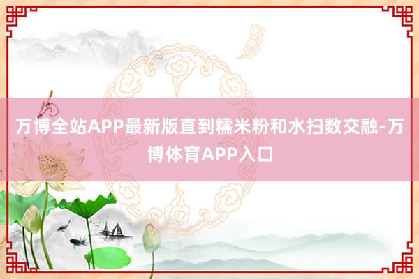 万博全站APP最新版直到糯米粉和水扫数交融-万博体育APP入口
