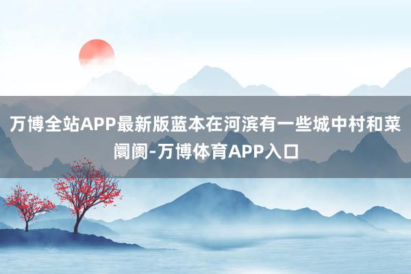 万博全站APP最新版蓝本在河滨有一些城中村和菜阛阓-万博体育APP入口