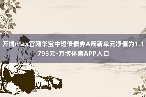 万博max官网华宝中短债债券A最新单元净值为1.1793元-万博体育APP入口