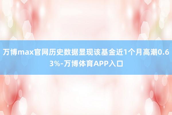万博max官网历史数据显现该基金近1个月高潮0.63%-万博体育APP入口
