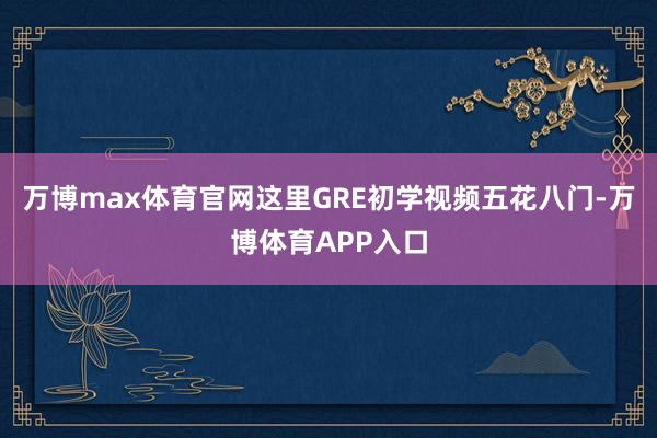 万博max体育官网这里GRE初学视频五花八门-万博体育APP入口